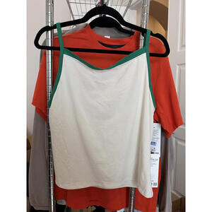 NWT Organic Cotton High Neck Ringer Tank size XL